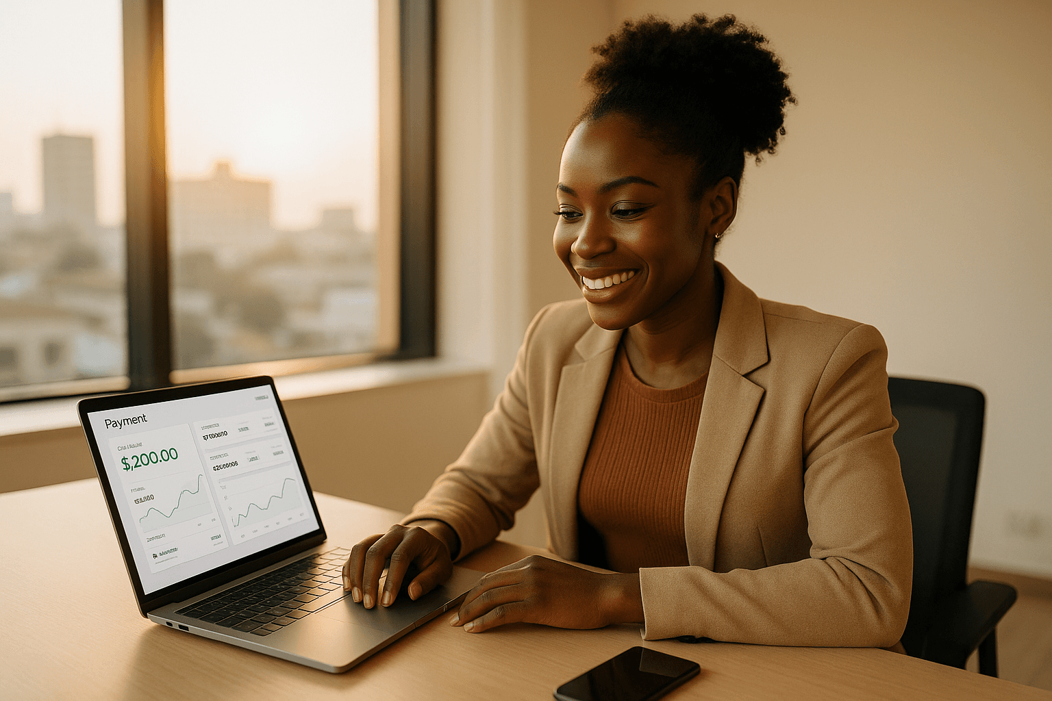 Business owner accepting payments